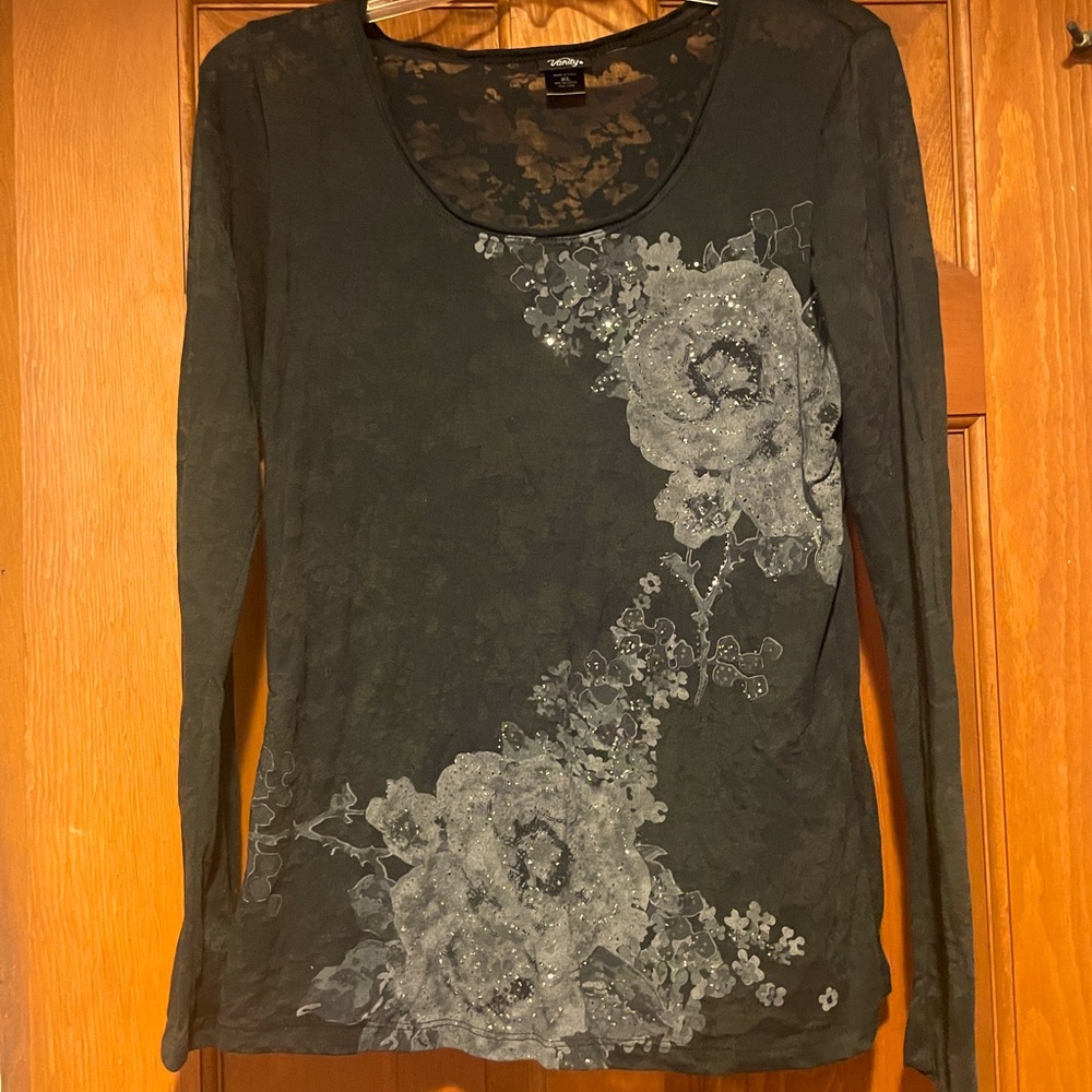 Vanity Sheer Long Sleeve Shirt, XL